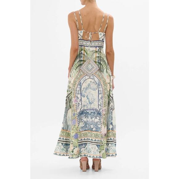 Camilla Jardim Party Silk Linen Blend Maxi Dress - Picture 3 of 13
